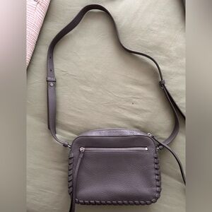 All Saints Leather Crossbody Bag in Grey